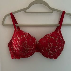 Red Lace Victorias Secret Push Up Bra